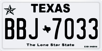 TX license plate BBJ7033