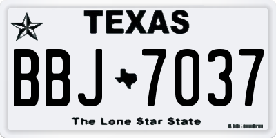 TX license plate BBJ7037
