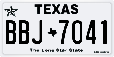 TX license plate BBJ7041