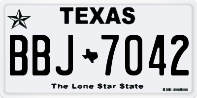 TX license plate BBJ7042