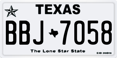 TX license plate BBJ7058