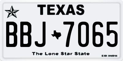 TX license plate BBJ7065