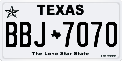 TX license plate BBJ7070