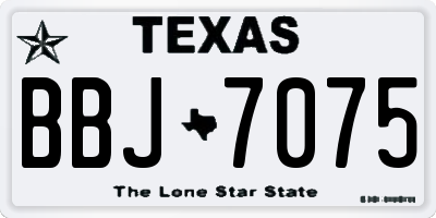 TX license plate BBJ7075