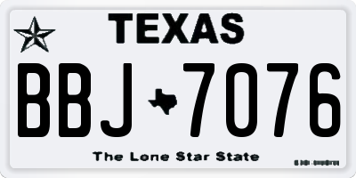 TX license plate BBJ7076