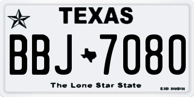 TX license plate BBJ7080
