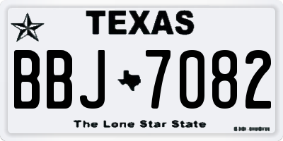 TX license plate BBJ7082