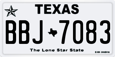 TX license plate BBJ7083