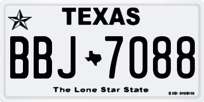 TX license plate BBJ7088