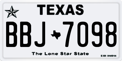 TX license plate BBJ7098