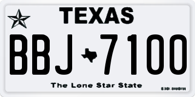 TX license plate BBJ7100