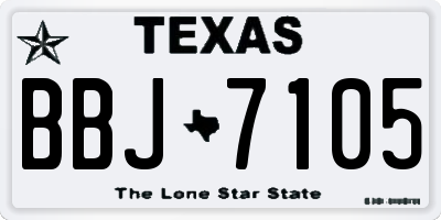 TX license plate BBJ7105