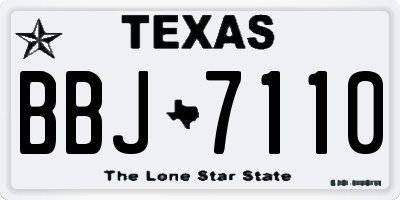 TX license plate BBJ7110