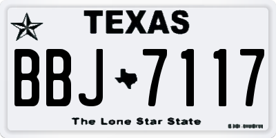 TX license plate BBJ7117