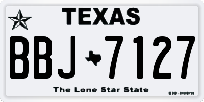 TX license plate BBJ7127