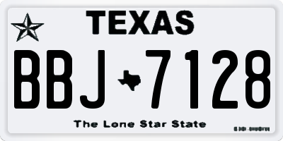 TX license plate BBJ7128