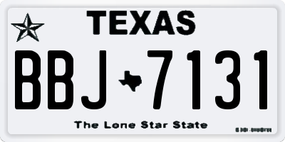 TX license plate BBJ7131