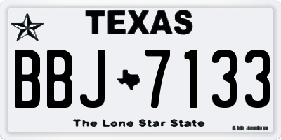 TX license plate BBJ7133