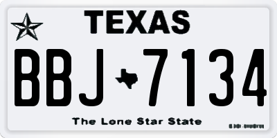 TX license plate BBJ7134