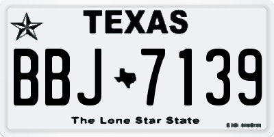 TX license plate BBJ7139