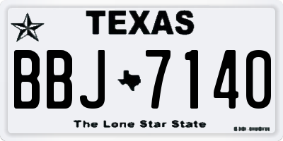 TX license plate BBJ7140