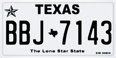 TX license plate BBJ7143