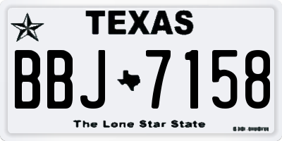 TX license plate BBJ7158