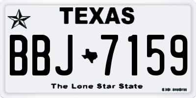 TX license plate BBJ7159