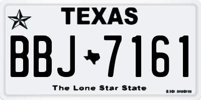 TX license plate BBJ7161