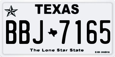 TX license plate BBJ7165