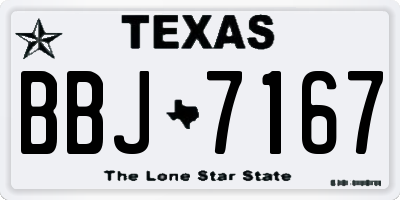 TX license plate BBJ7167