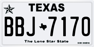 TX license plate BBJ7170