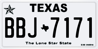 TX license plate BBJ7171
