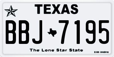TX license plate BBJ7195