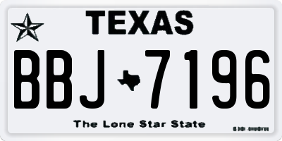 TX license plate BBJ7196