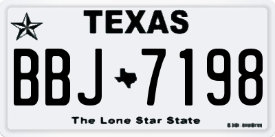 TX license plate BBJ7198