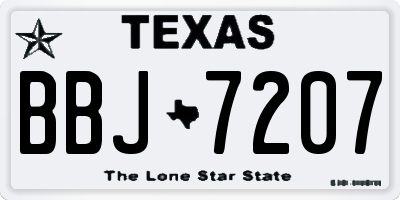 TX license plate BBJ7207