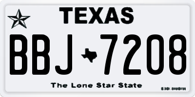 TX license plate BBJ7208