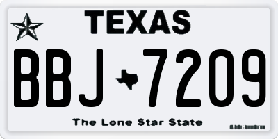 TX license plate BBJ7209