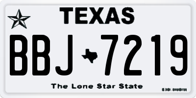 TX license plate BBJ7219