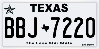TX license plate BBJ7220