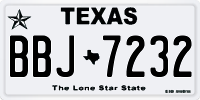 TX license plate BBJ7232