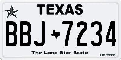 TX license plate BBJ7234