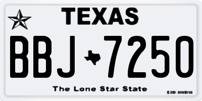 TX license plate BBJ7250