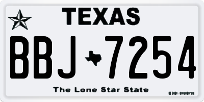 TX license plate BBJ7254