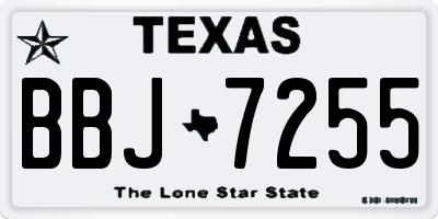 TX license plate BBJ7255