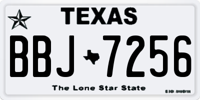 TX license plate BBJ7256