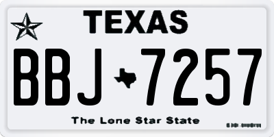 TX license plate BBJ7257
