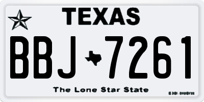 TX license plate BBJ7261