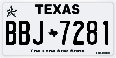 TX license plate BBJ7281